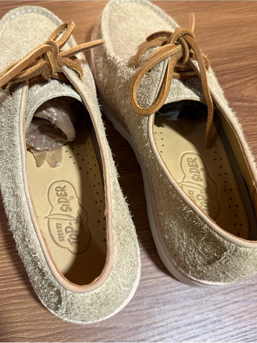 Sperry Top Sider Cloud Suede Captain's Oxford Tan Suede Shoes Men 7.5 Moc Toe